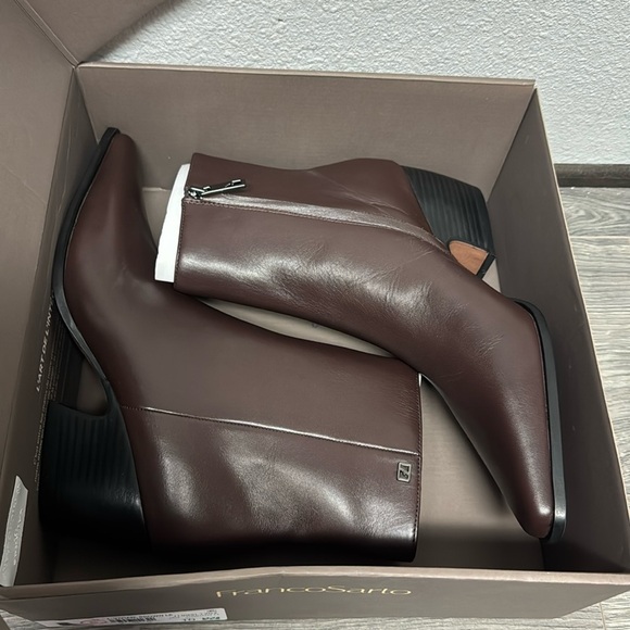 Franco Sarto Vivian Bootie In Castagno Brown Leather - Picture 2 of 9